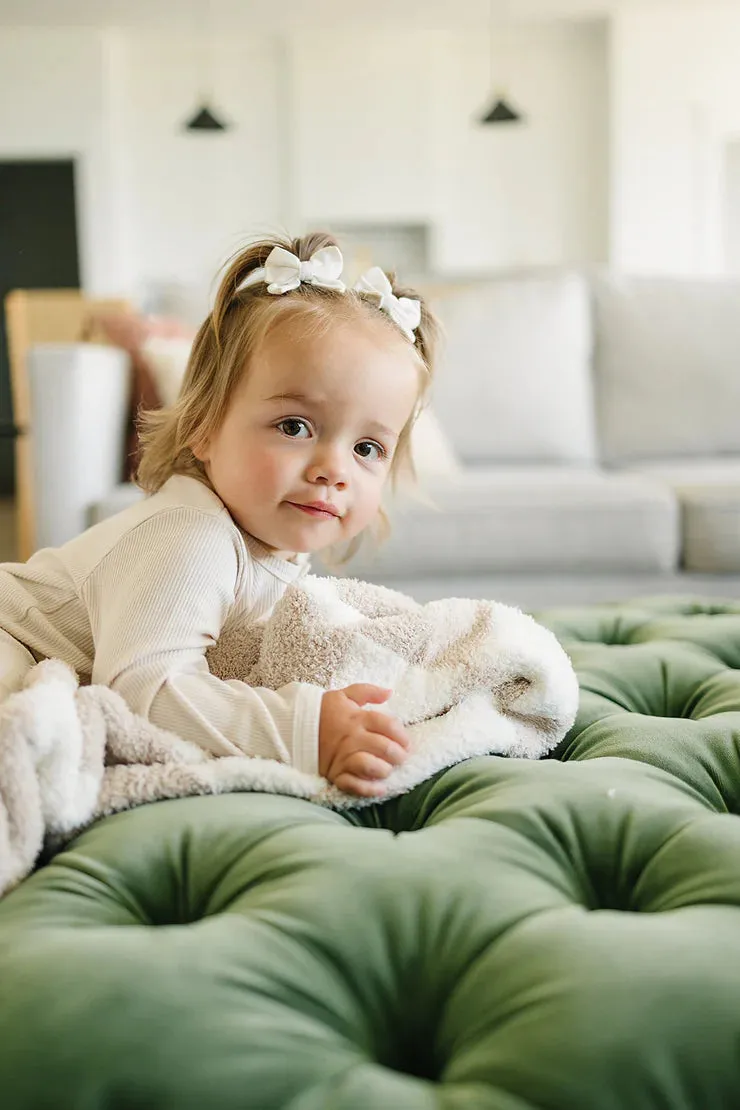 Taupe Checkered Plush Blanket | Lovey 15x20