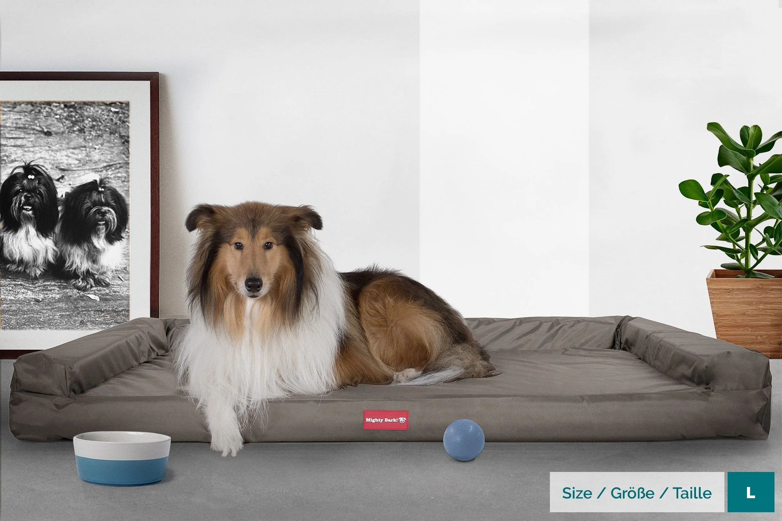 The Bench - Orthopedic Memory Foam Dog Bed - Waterproof Grey