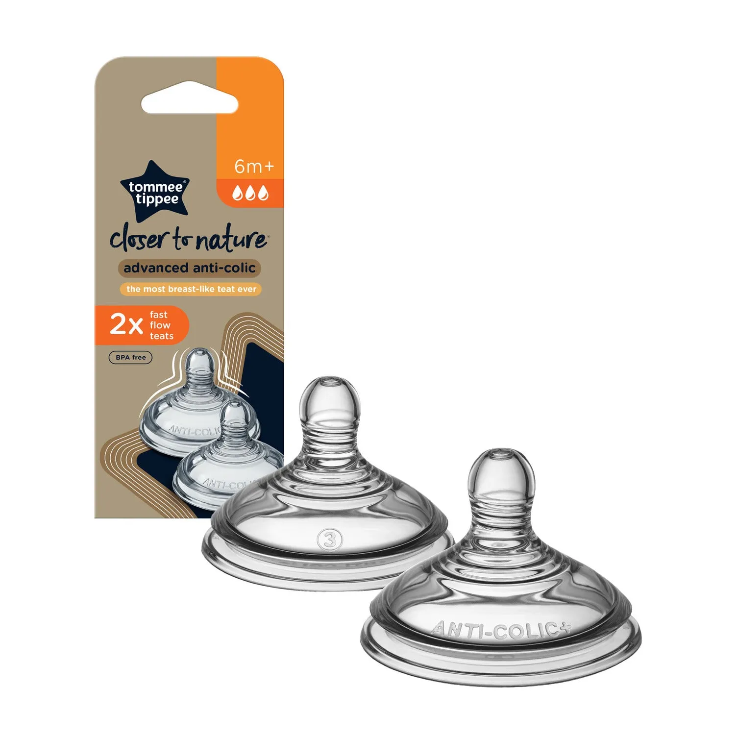 Tommee Tippee Closer To Nature Advanced Anti-Colic Teats 2 Pack