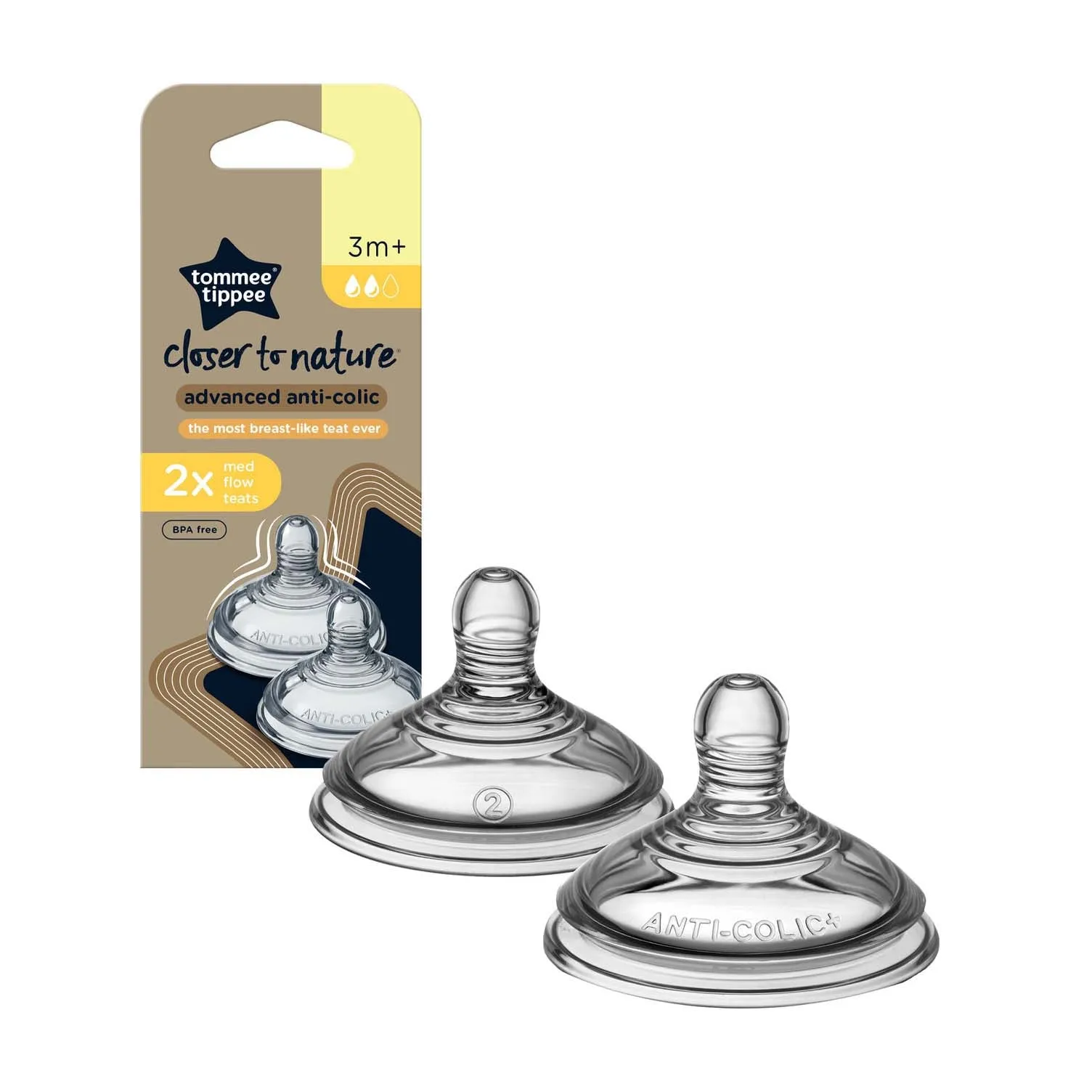 Tommee Tippee Closer To Nature Advanced Anti-Colic Teats 2 Pack