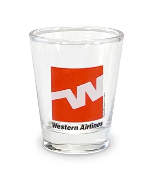 western airlines shot glass