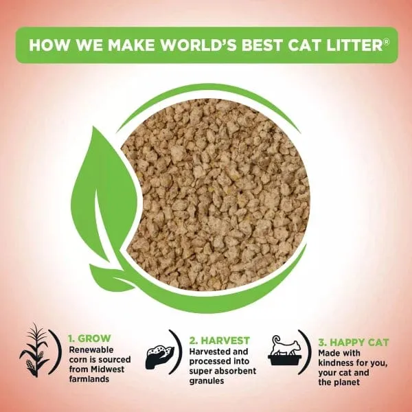 WORLD'S BEST Multi-Cat Unscented Clumping Cat Litter, 14lb
