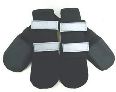ZEEZ DOG WATERPROOF BOOTS- BLACK XLARGE (9.5X9.6CM)